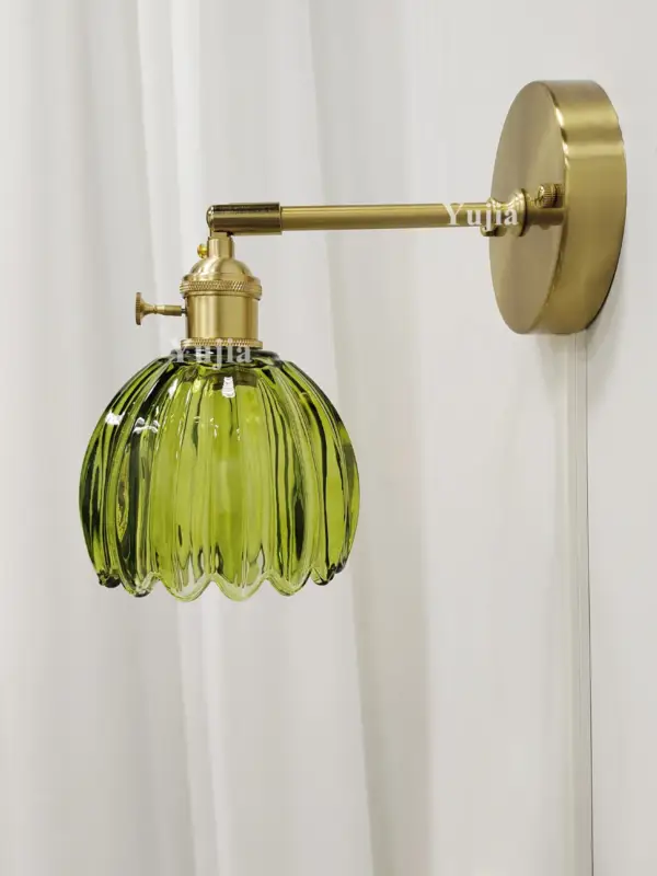 Retro japanese floral glass wall light modern and chic design Promotion Saisonnière
