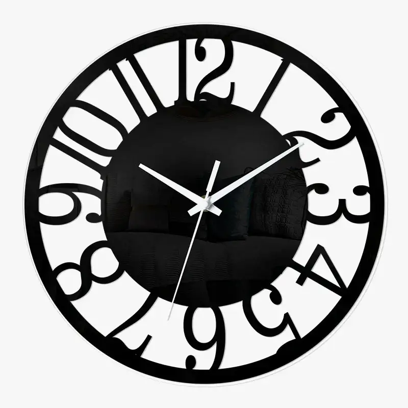 Paiement Sécurisé Minimalist transparent wall clock with elegant arabic numerals