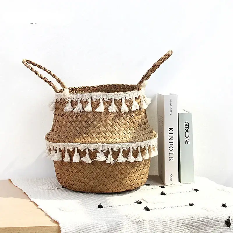 Foldable bamboo storage baskets for garden and flower pot Marque