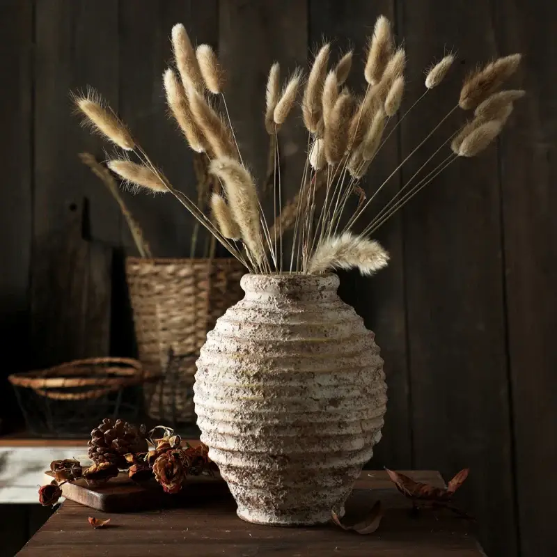 Retro vase in raw clay vintage style handmade craft decoration Meilleur Prix