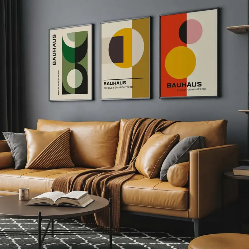 Nordic style geometric pattern canvas painting for modern decoration Retour Gratuit