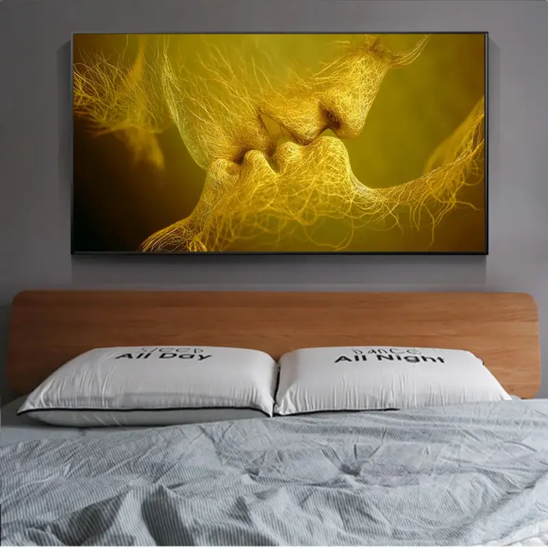 Oil painting on canvas love kiss for wall decoration Achat Immédiat