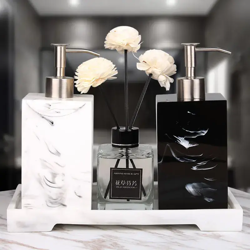 Nordic accessories marble-effect disinfectant and shampoo dispenser Offre Exclusive