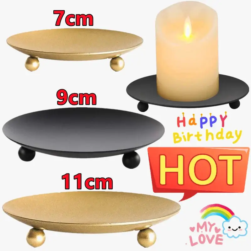 Decorative iron candle holder for wax candles Pas Cher