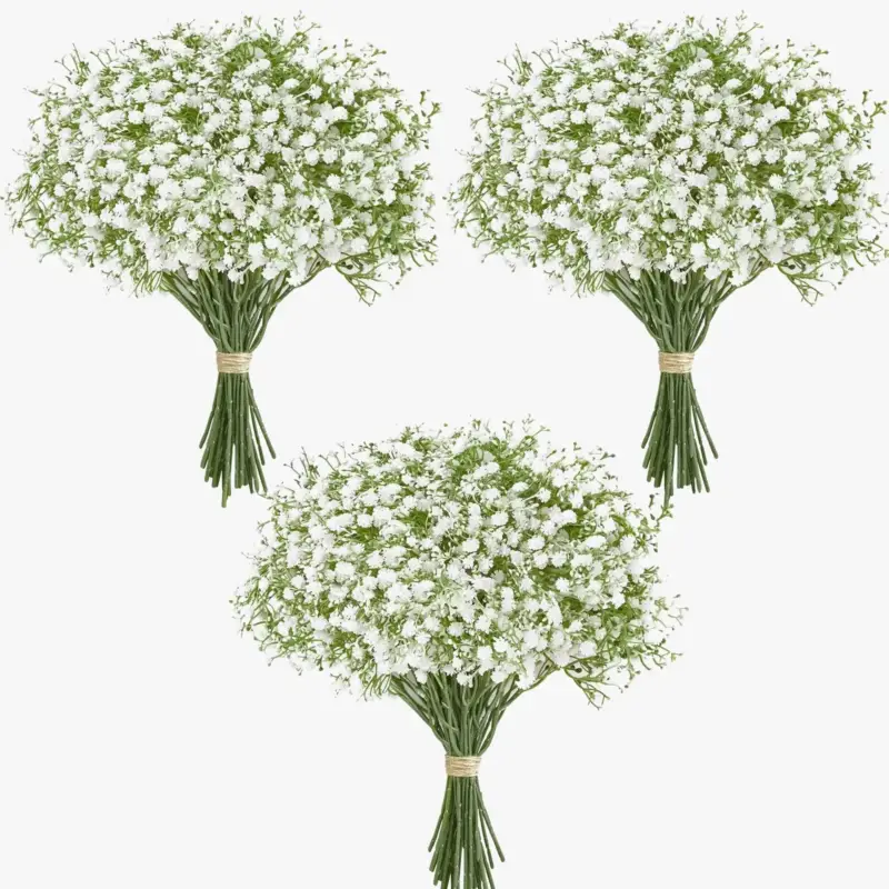 Set of 10 or 15 artificial gypsophila flowers for wedding decoration Soldes