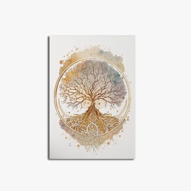 Nordic tree of life and buddha canvas wall art spiritual decor Prix Choc