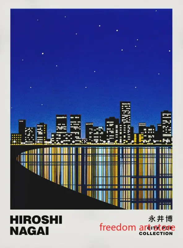Vintage japanese art posters by hiroshi nagai for wall decoration Prix Réduit