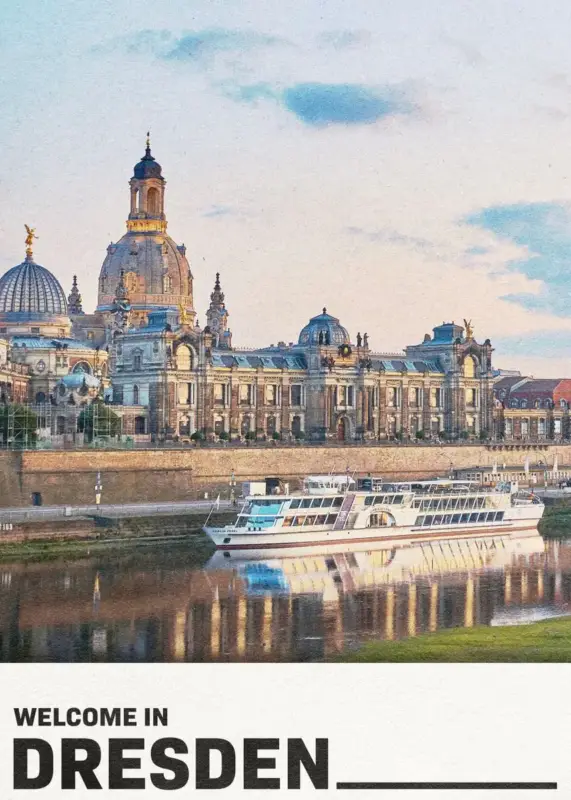 Acheter En Ligne Art poster of famous tourist attractions in german cities