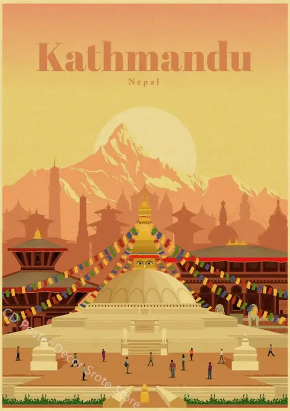 Top Vente Vintage world cities travel poster art print