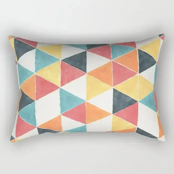 Dernier Modèle Reversible abstract geometric lumbar cushion for sofa or office