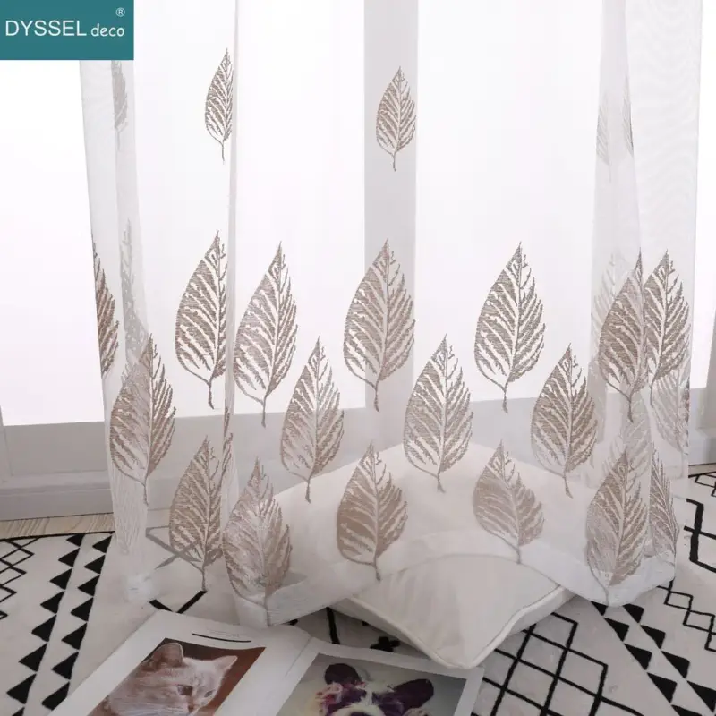 Embroidered floral voile tulle curtain european style living room b... Offre Exclusive