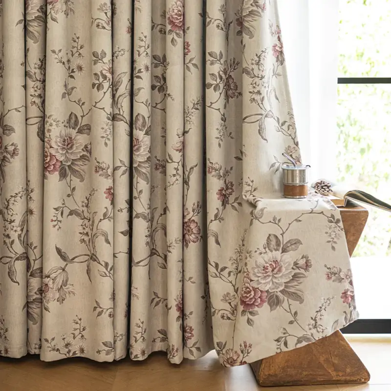 Paiement Sécurisé Elegant floral blackout curtain for living room and bedroom