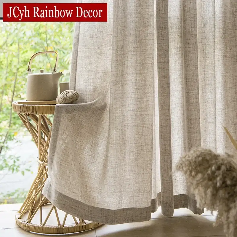 Retour Gratuit Lightweight japanese voile curtain for living room window privacy