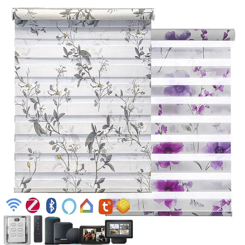 Custom smart day and night double layer roller blind Remise