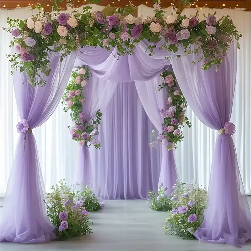 White sheer gauze table runner wedding decoration Achat Immédiat