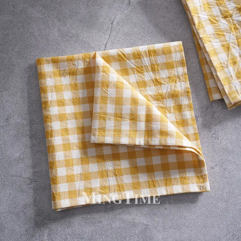 Offre Exclusive Gingham cotton country style napkin 42cm