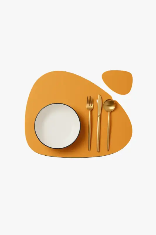 Remise Irregular waterproof pu leather placemat set