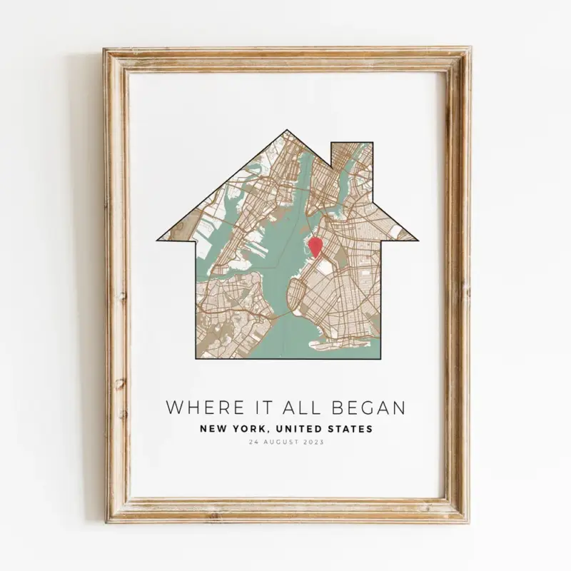 Personalised city map romantic gift for him Pas Cher