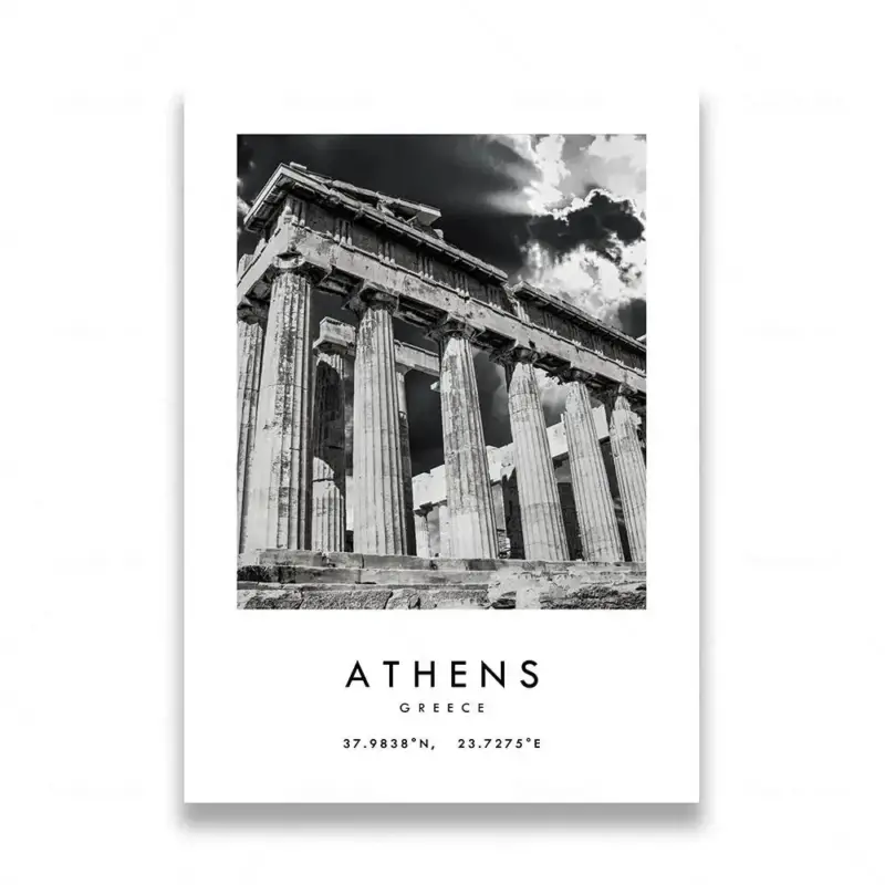 Black and white city travel photography poster wall decor Achetez Aujourd'hui