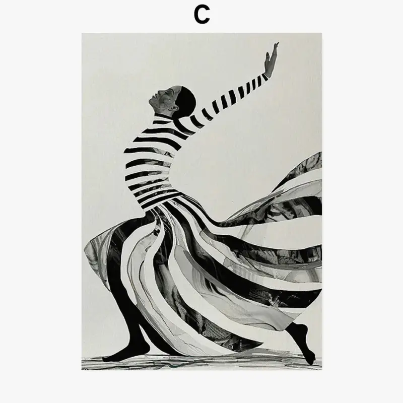 Artistic poster woman and cat abstract wall decor for living room Meilleur Prix