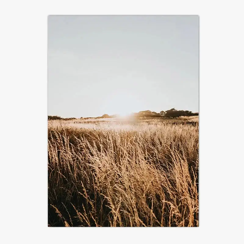 Dernière Chance Nordic sunset wall art with reeds, birds and flowers