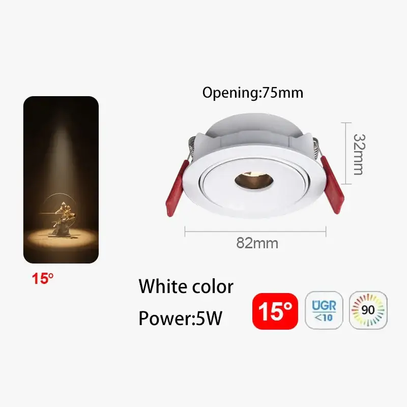 Certifié Ultra slim led spotlight with beam angle for indoor lighting