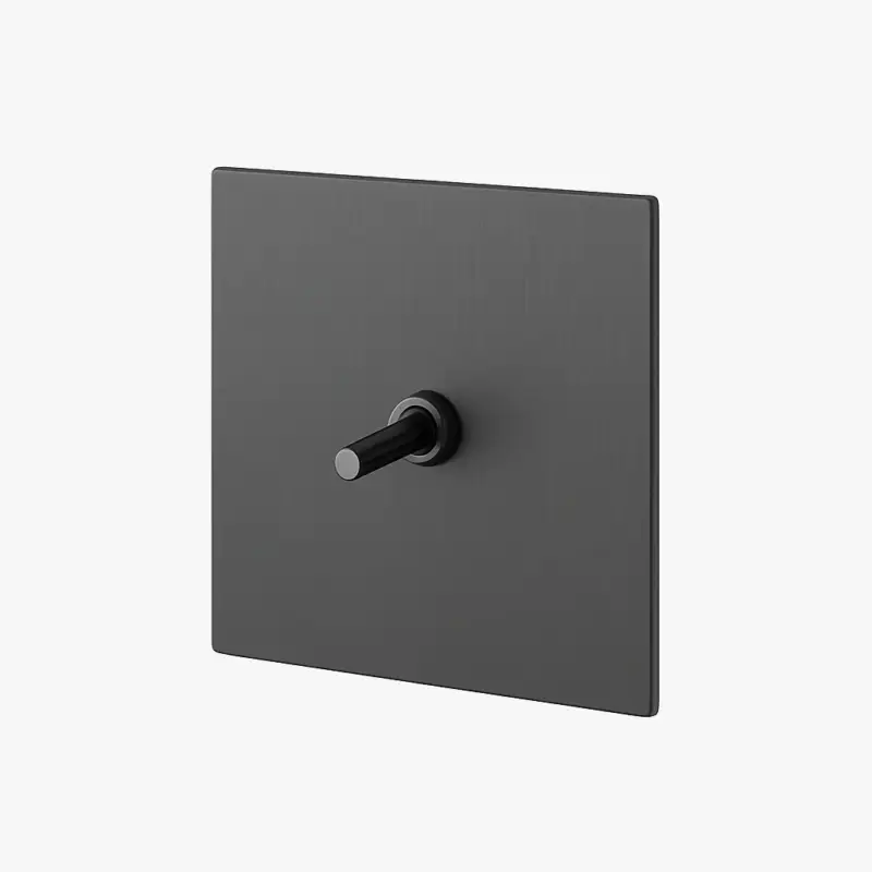 Single intermediate 1-way switch in brushed dark grey steel Usine Directe