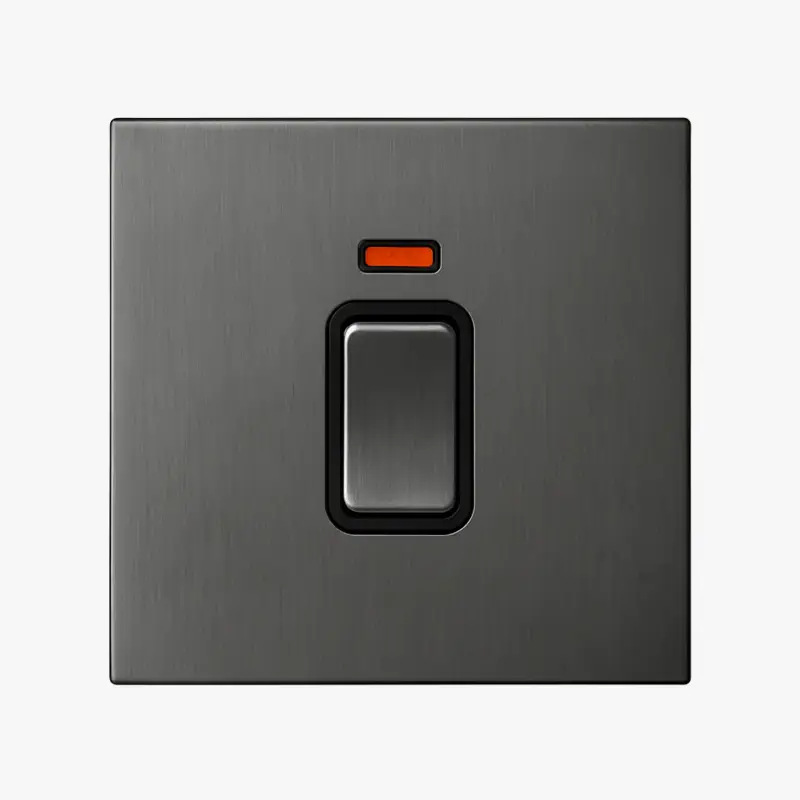 Super Prix Single switch with led in brushed dark grey steel