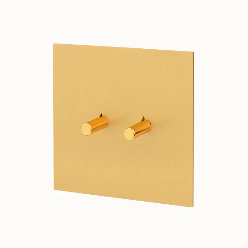 Double intermediate 2-way switch in brushed gold steel Satisfait Ou Remboursé