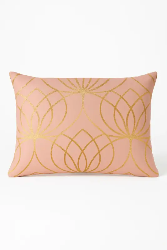 Jusqu'à Épuisement Des Stocks Pink geometric cushion cover for interior decoration