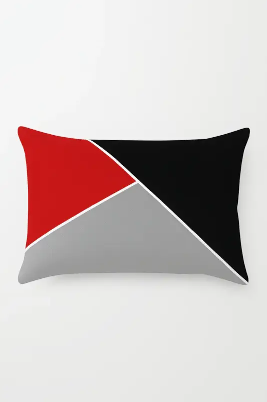 Rectangular cushion cover with yellow and red geometric pattern Offre Spéciale