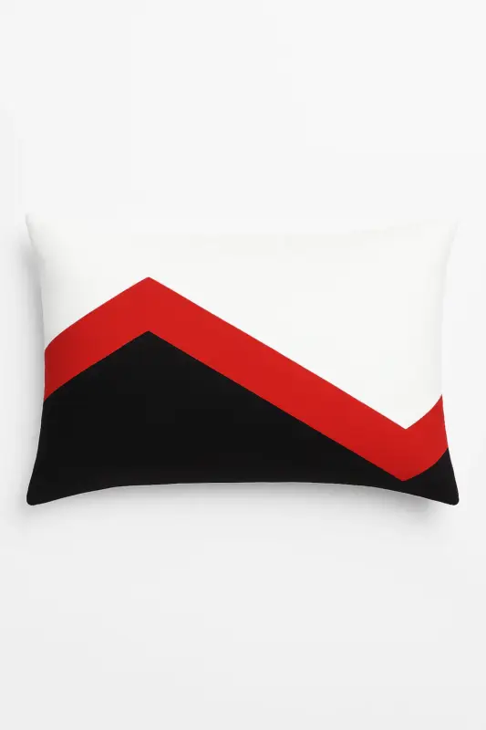 Rectangular cushion cover with yellow and red nordic geometric pattern Commander Maintenant