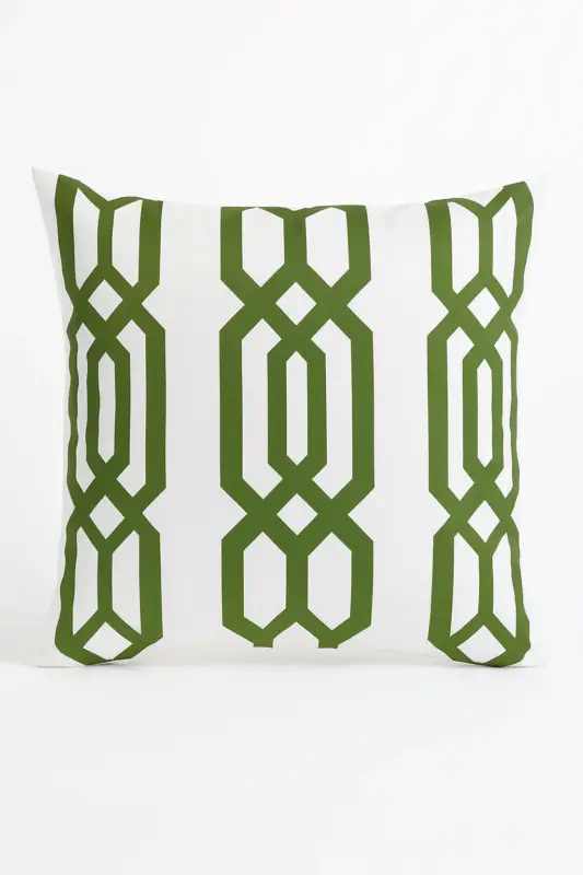 Decorative cushion cover with green leaf patterns Produit De Marque