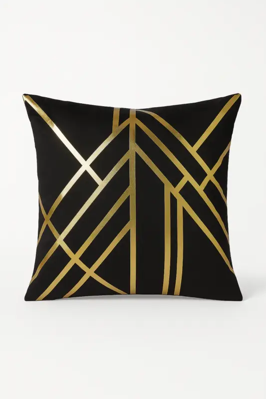 Modern geometric foliage cushion cover Offre Limitée