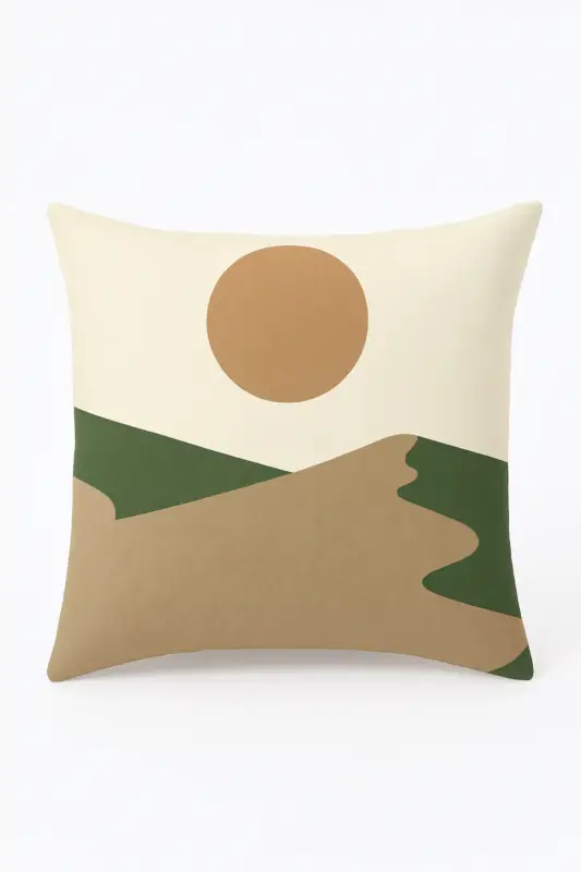 Green floral abstract single-sided printed cushion cover Offre Limitée