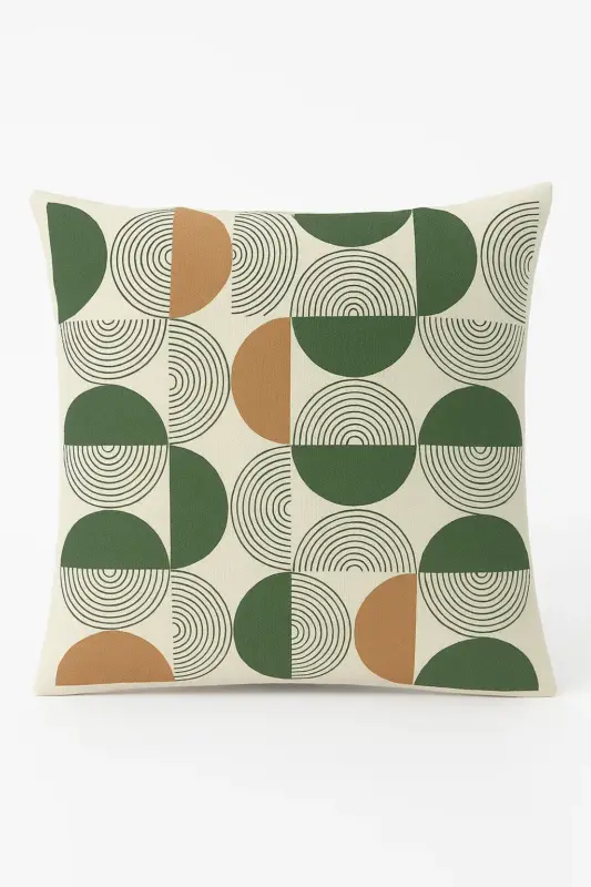 Abstract green floral pattern cushion cover Prix Cassé
