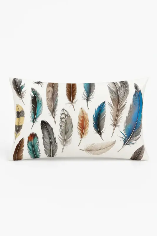 Affaire À Saisir Rectangular decorative cushion with feather motif 30x50 cm