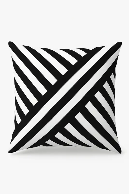 Nouveauté Geometric black and white cushion cover for interior decor