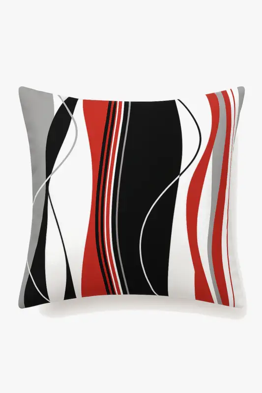 Meilleur Choix Elegant black and red geometric cushion cover