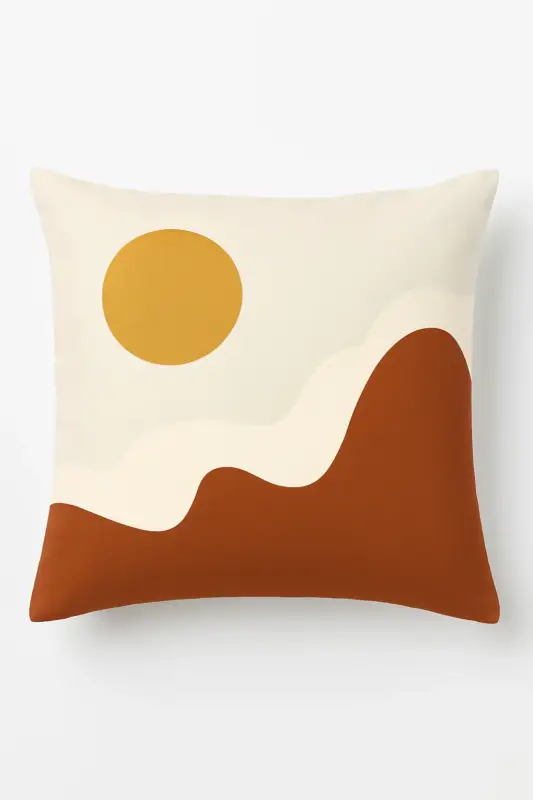 Elegant modern brown geometric square cushion cover Marque