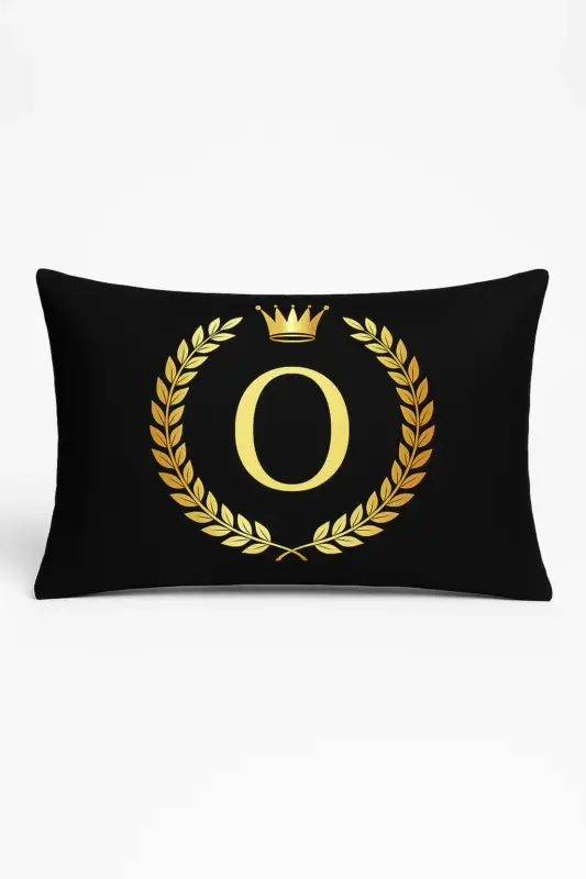 Decorative cushion cover with black and gold letter pattern Offre Limitée