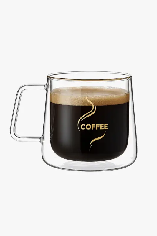 Certifié Double wall glass espresso cup with handle