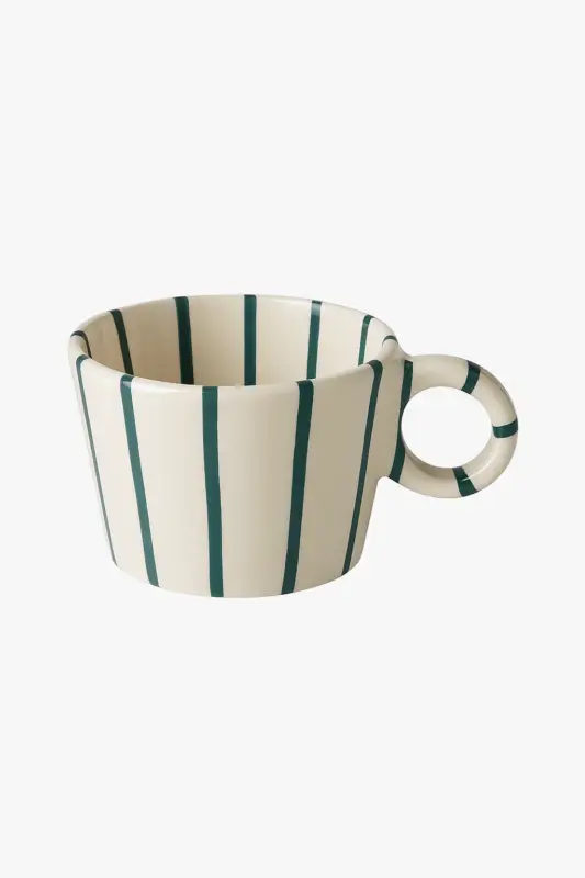 Nordic-style geometric ceramic mug with hand-painted handle Produit De Marque