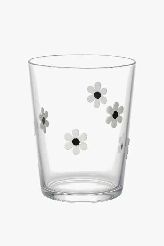 Heat resistant ribbed drinking glass, modern style Populaire