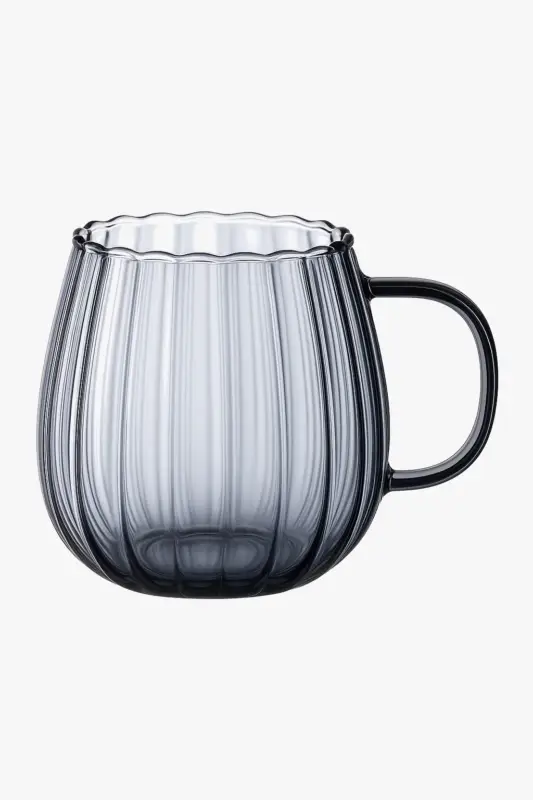 Borosilicate glass cups 400 ml striped pattern Offre Du Jour