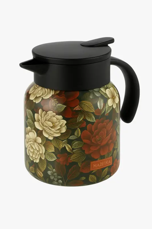 Insulated stainless steel teapot with vintage floral design and inf... Expédié Aujourd'hui