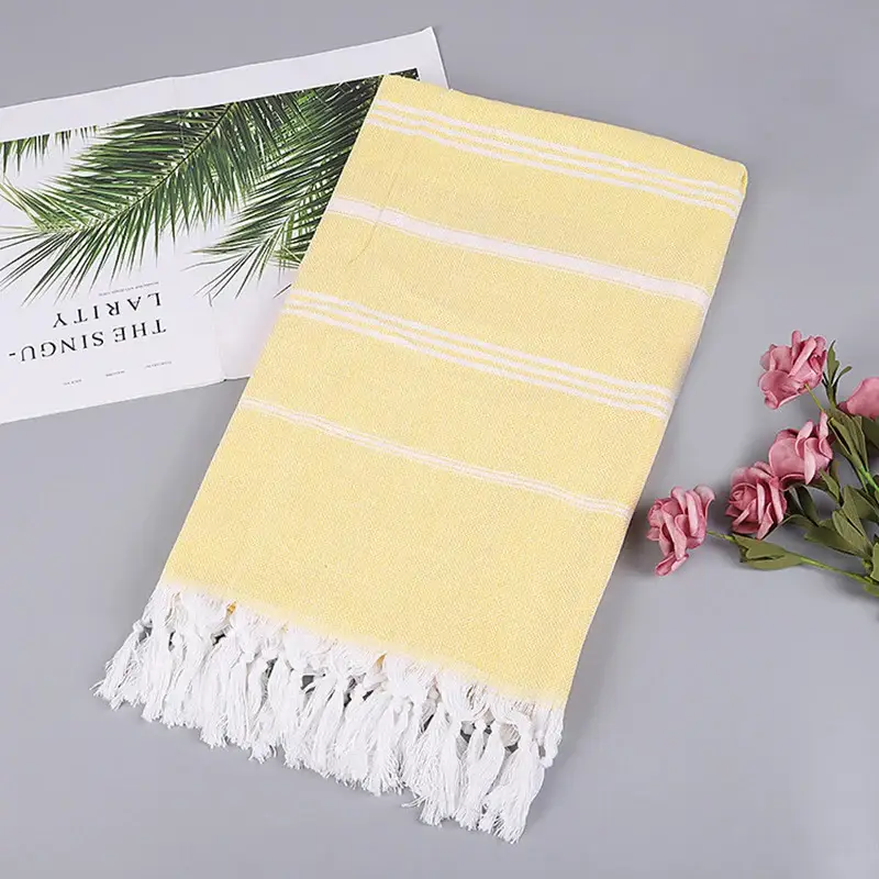 Achetez Aujourd'hui Turkish cotton beach towel with stripes and fringes, quick drying