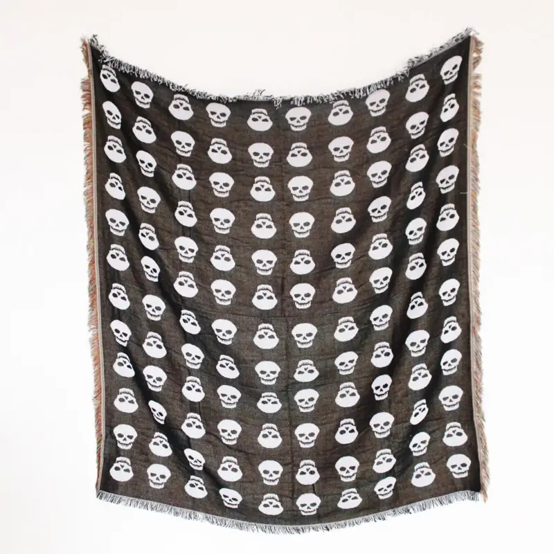 Bohemian throw with pastoral landscape design for sofa or living room Offre Spéciale