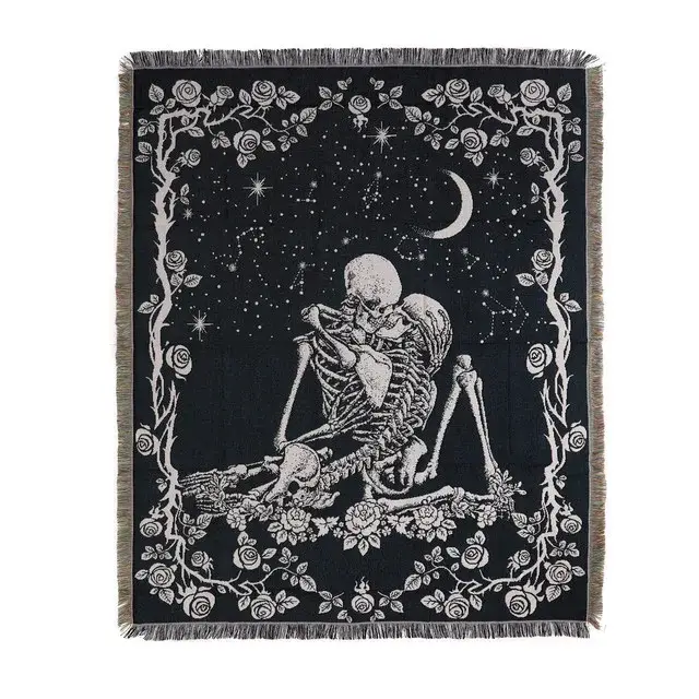 Bohemian pastoral landscape throw for sofa and bed Expédié Aujourd'hui