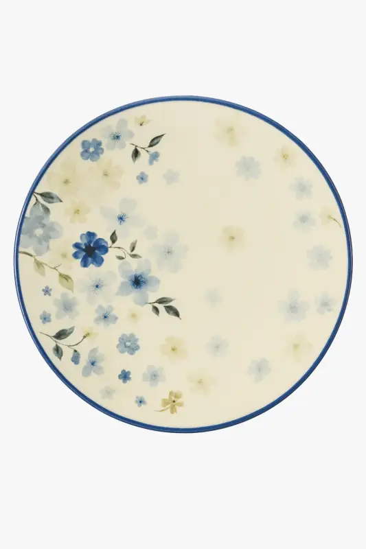 Glazed ceramic plates with japanese floral style for kitchen Pas Cher
